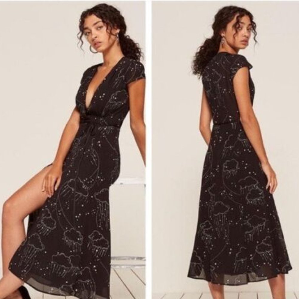 Reformation Carina Midi Wrap Dress Size M